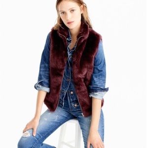 Jcrew petite faux fur vest